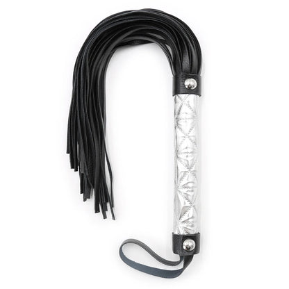 Rhinestone-Handle Faux-Leather Flogger