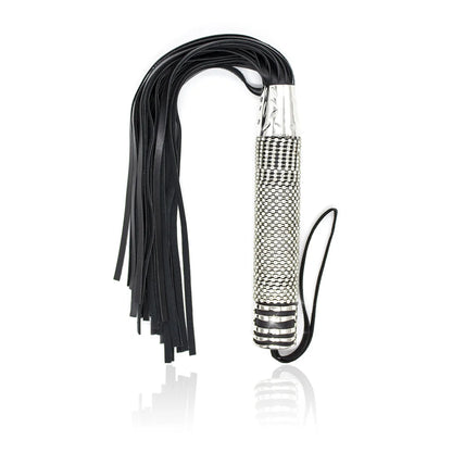 Rhinestone-Handle Faux-Leather Flogger