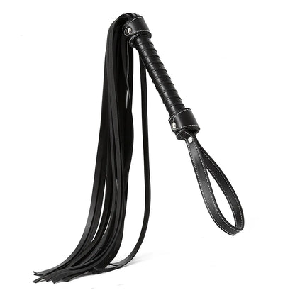 Rhinestone-Handle Faux-Leather Flogger