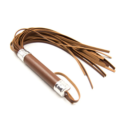 Rhinestone-Handle Faux-Leather Flogger
