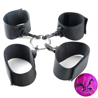 Nylon Hogtie Cuff Set with Cross Connector
