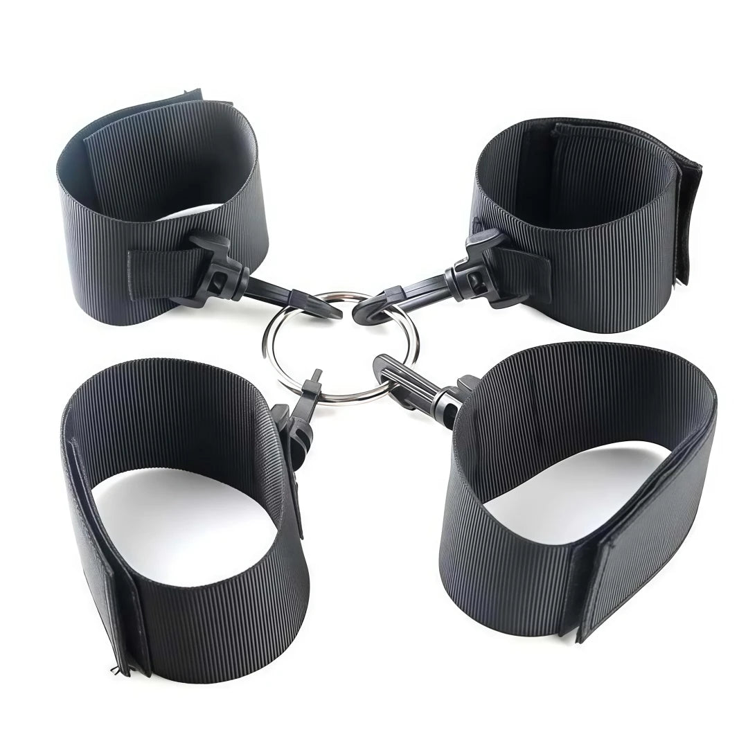 Nylon Hogtie Cuff Set with Cross Connector