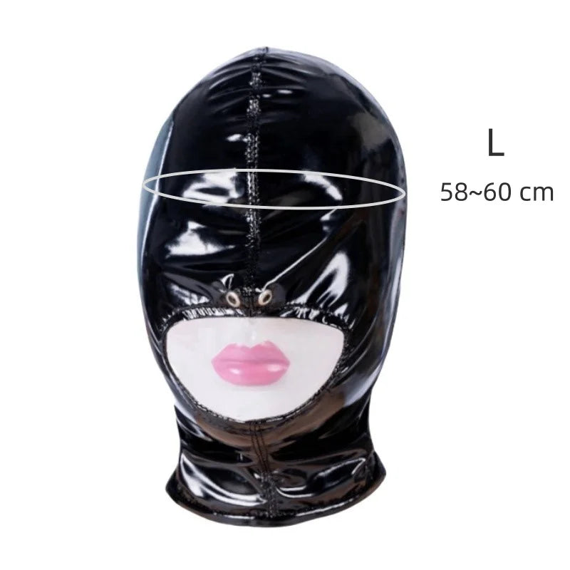 Wet-Look Open-Mouth Hood Mask