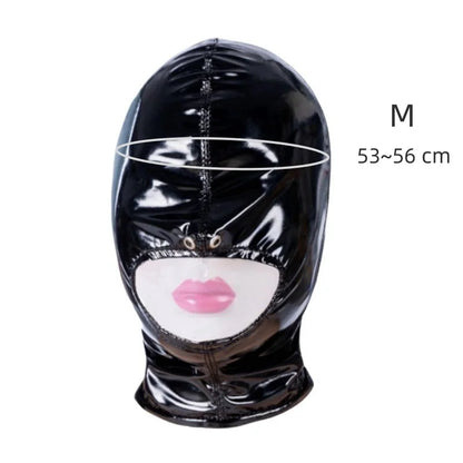 Wet-Look Open-Mouth Hood Mask