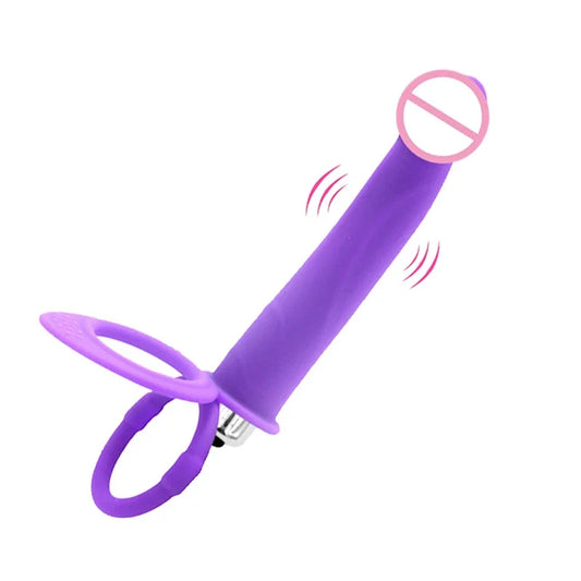 10-Speed Vibrating Strap-On Dildo