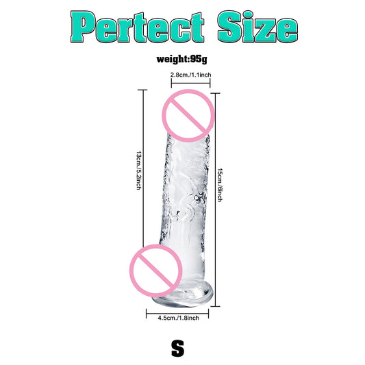 4-Size Silicone Dildo with Suction Cup