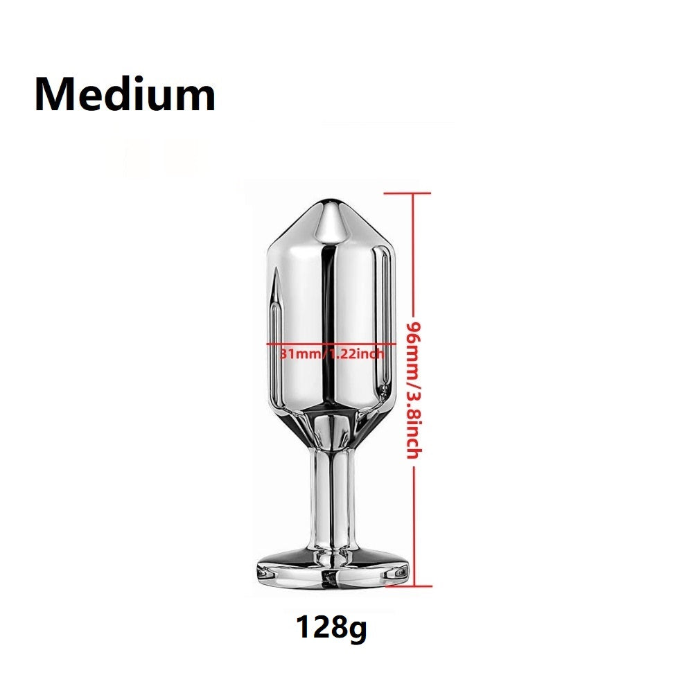 Metal Anal Plug Set with Silicone Base