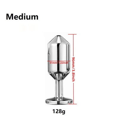 Metal Anal Plug Set with Silicone Base