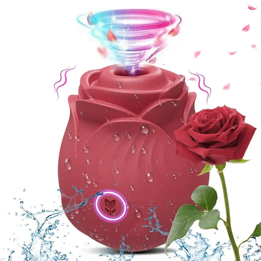 Rose-Sucking 3-in-1 Thrusting Vibrator