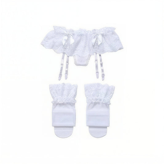 Lace Garter Belt and Stockings Set