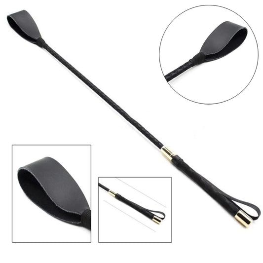 Slim Leather Riding Crop — 60cm
