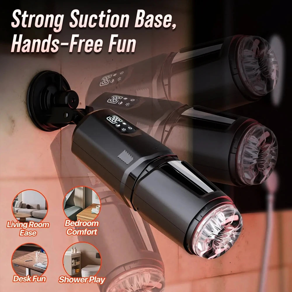 AI-Sync Automatic Thrusting Male Masturbator – 360° Rotating Stroker Cup with App Control