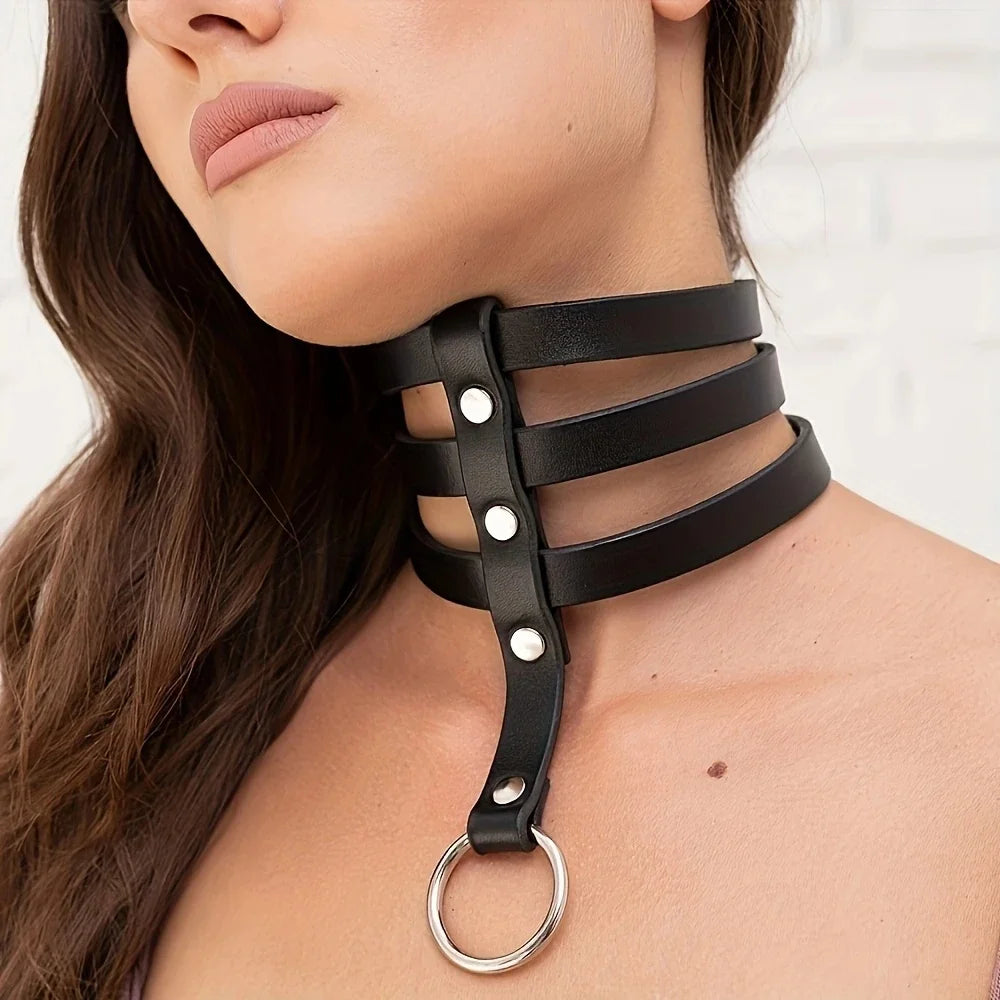 PU Choker with Chain