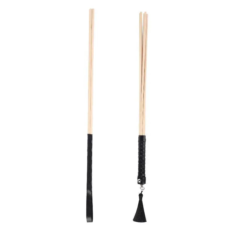 Natural Rattan Spanking Cane with Leather Handle