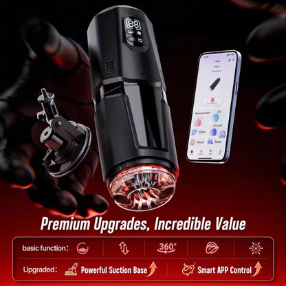 AI-Sync Automatic Thrusting Male Masturbator – 360° Rotating Stroker Cup with App Control