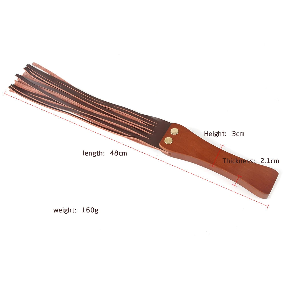 Leather Flogger 48cm Wood Handle