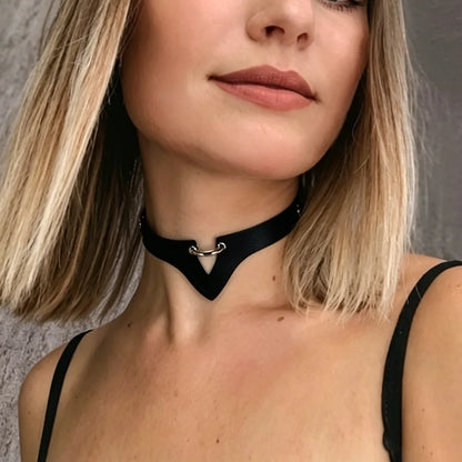 Gothic Punk Adjustable O-Ring Choker Necklace