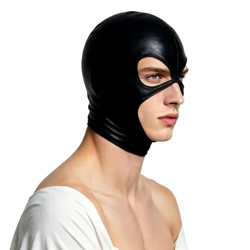 Faux-Leather Full-Face Hood