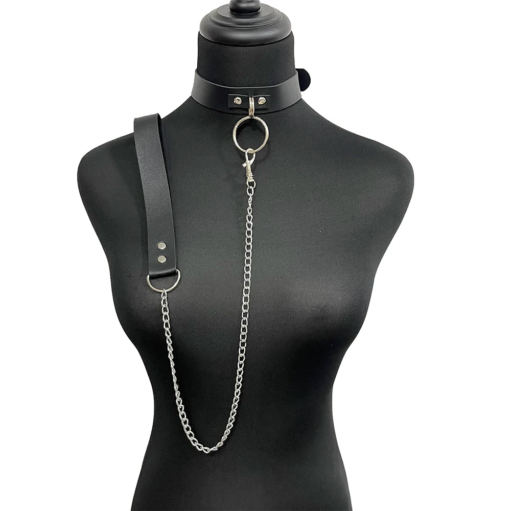 PU Choker with Chain