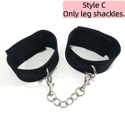 Handcuffs + Ankle Cuffs Restraint Set